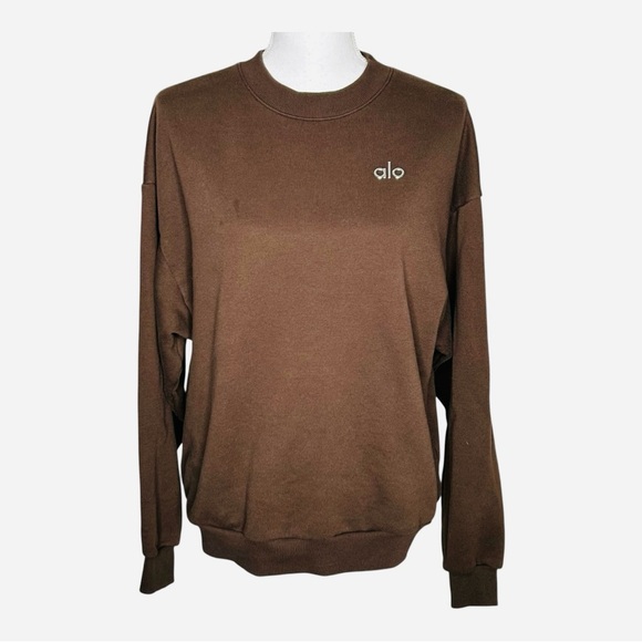 ALO Yoga Brown Crewneck Sweatshirt - Picture 2 of 11